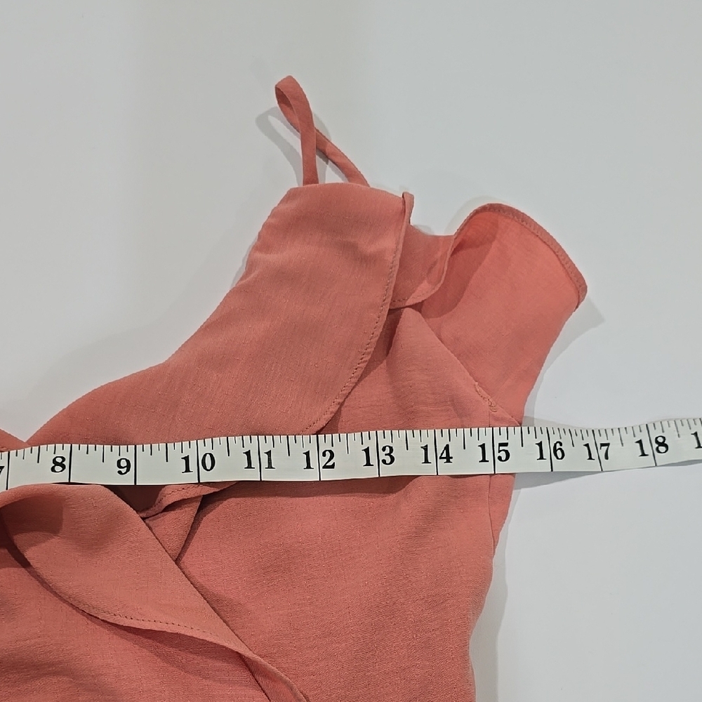 Shinestar - Pink Elegant High-Low Flared Hem, Ruffle Neck Dress Women's Small - Picture 9 of 13